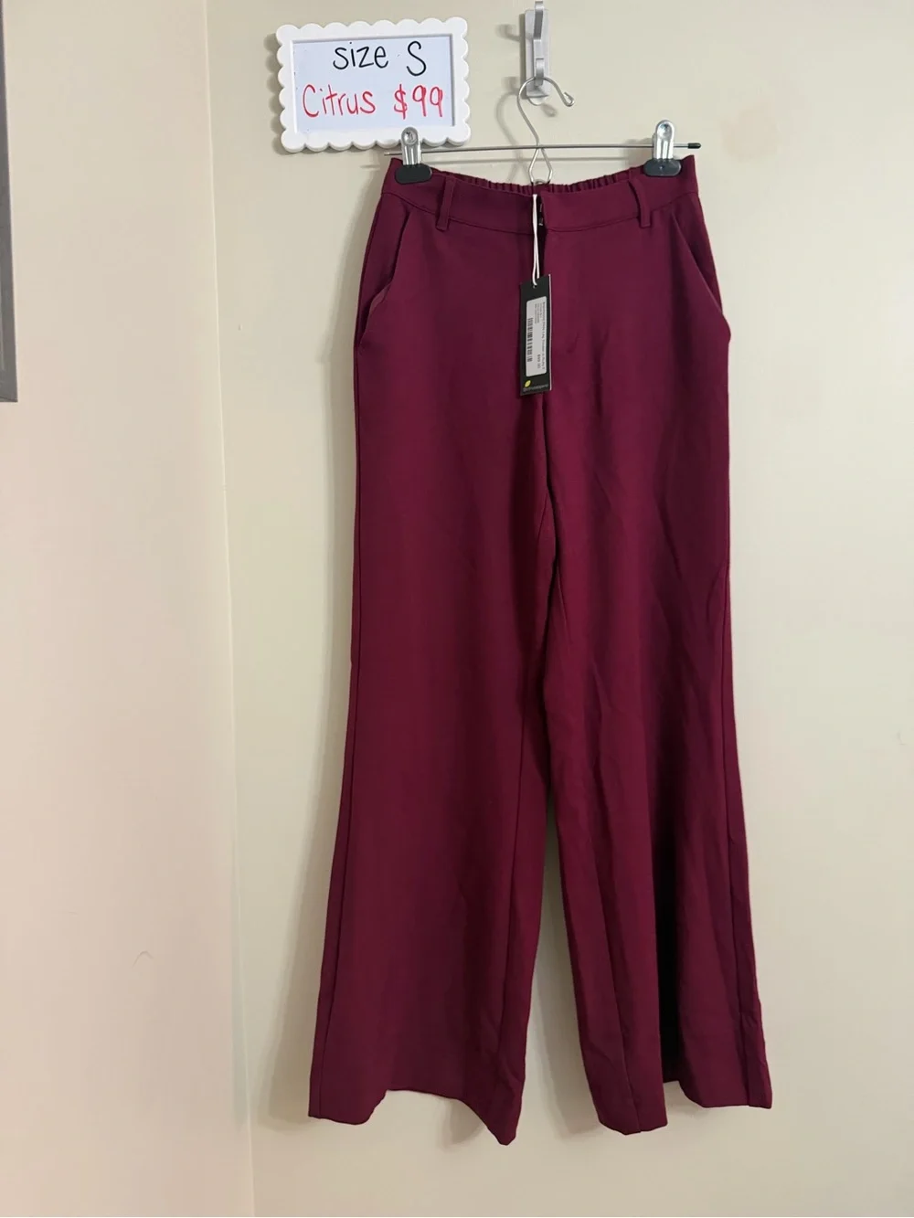 Women's Tailored Wine Blazer and Pants Set